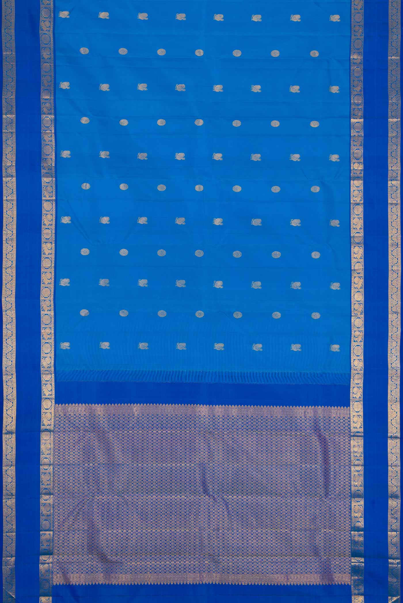 Royal Blue Kanchipuram Silk Saree - Image 6