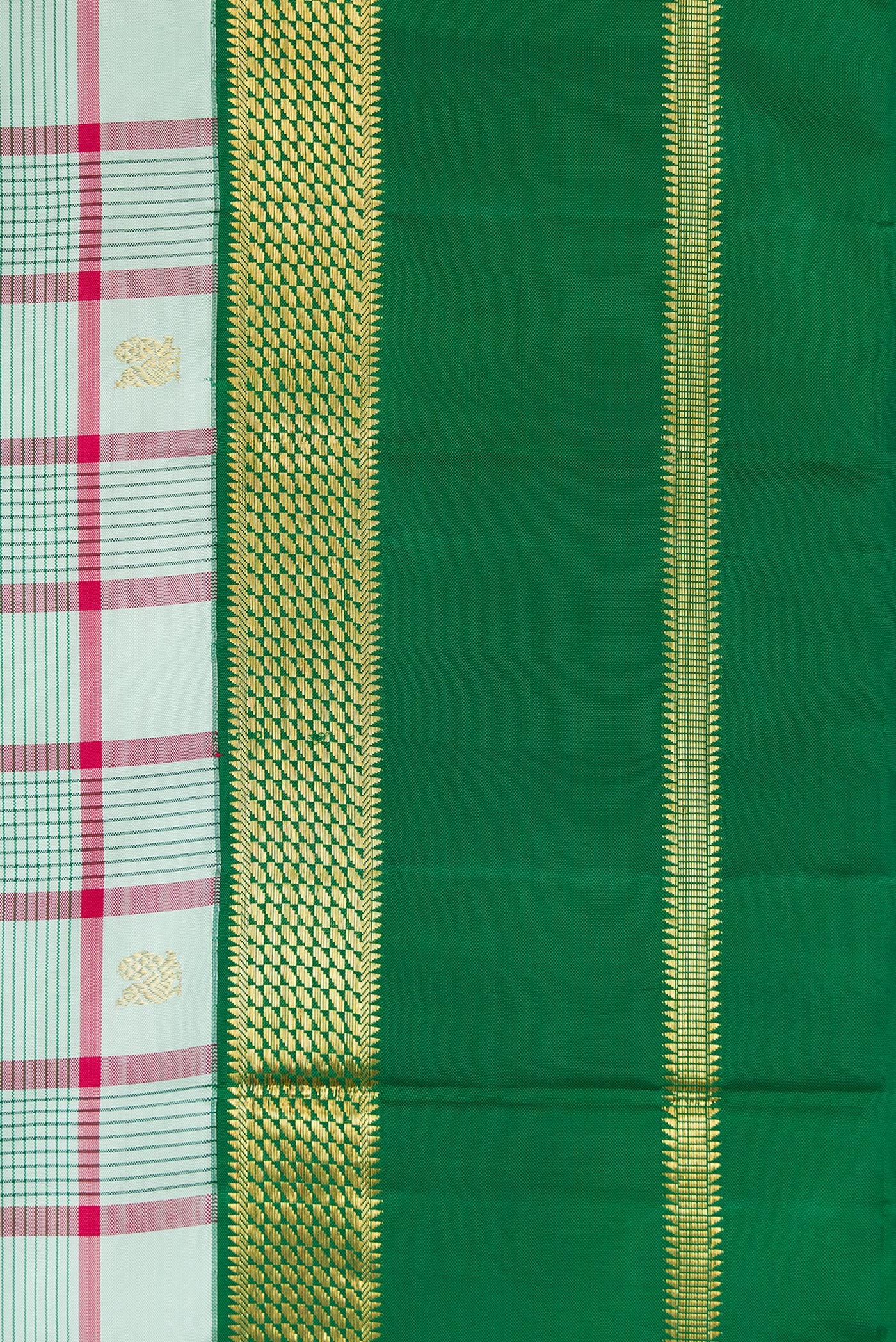 Pure Silk Pure Zari Sky Blue Kanjivaram Saree - Image 3