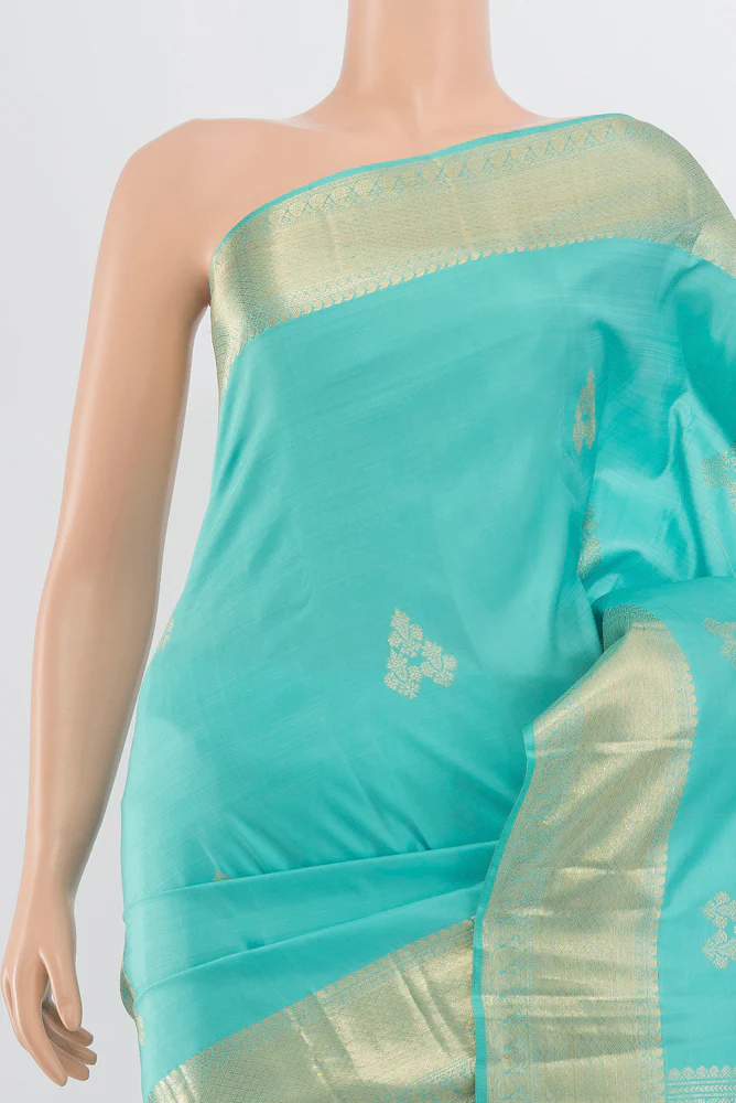 Light Blue Kanjivaram Silk Saree - Image 2