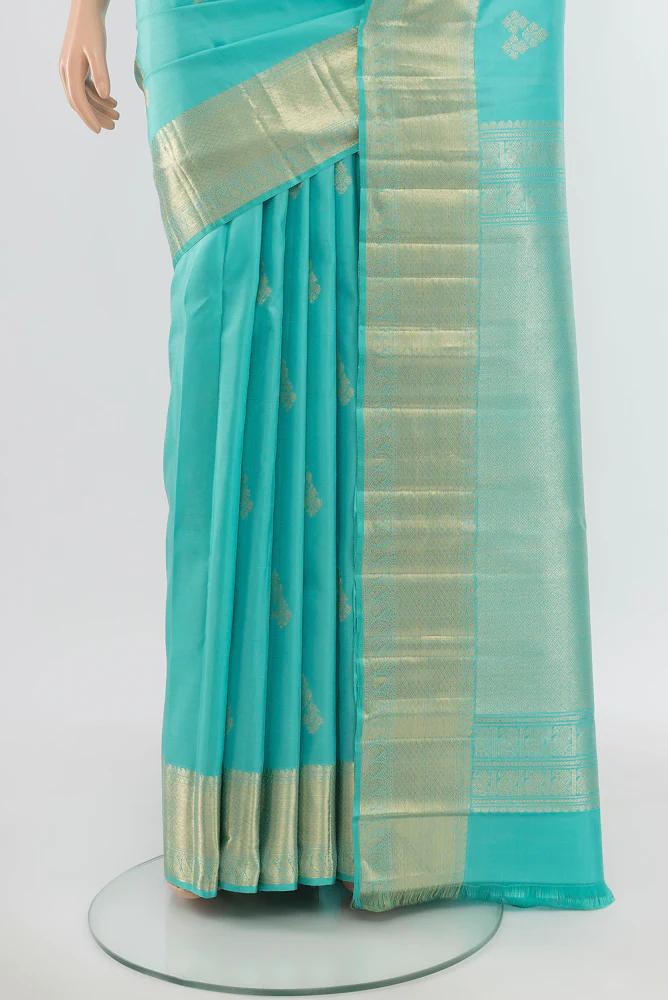 Light Blue Kanjivaram Silk Saree - Image 3