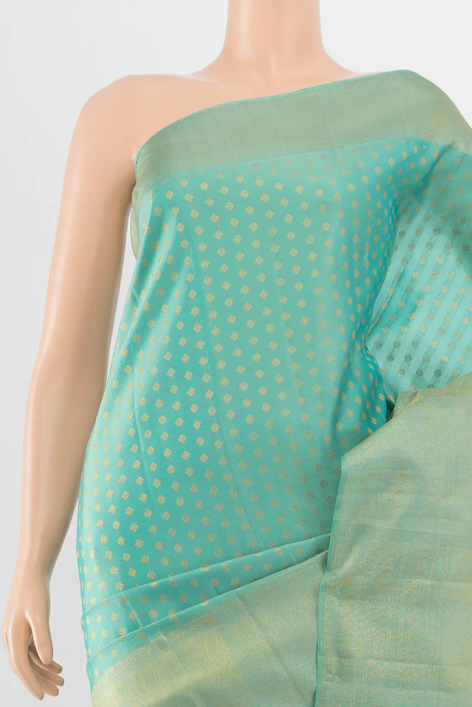 Light Blue Kanjivaram Silk Saree - Image 2