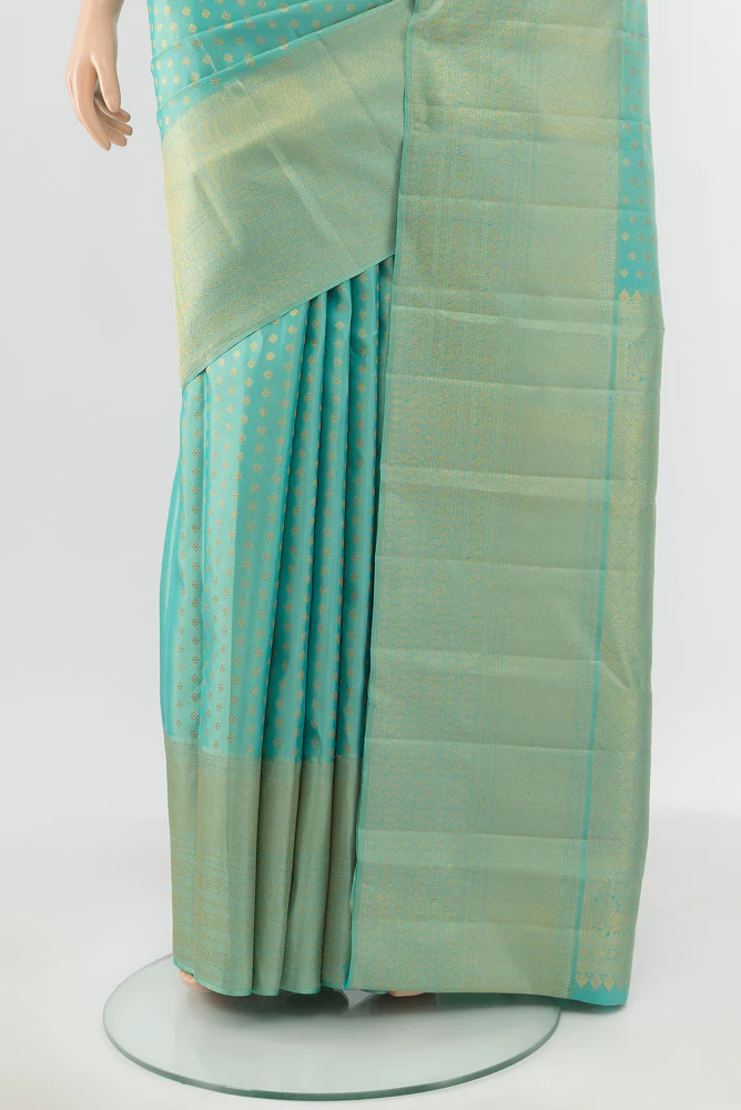 Light Blue Kanjivaram Silk Saree - Image 3