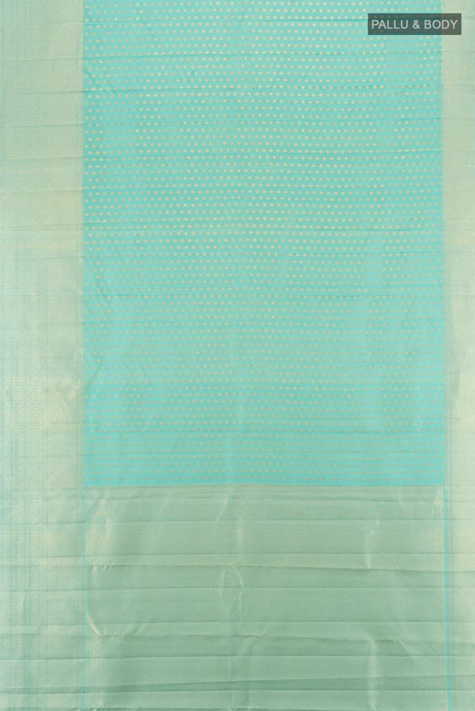 Light Blue Kanjivaram Silk Saree - Image 5