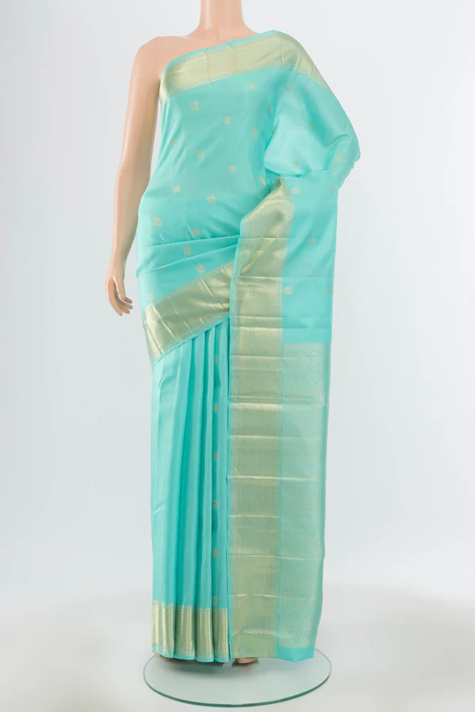 Sky Blue Kanjivaram Silk Saree