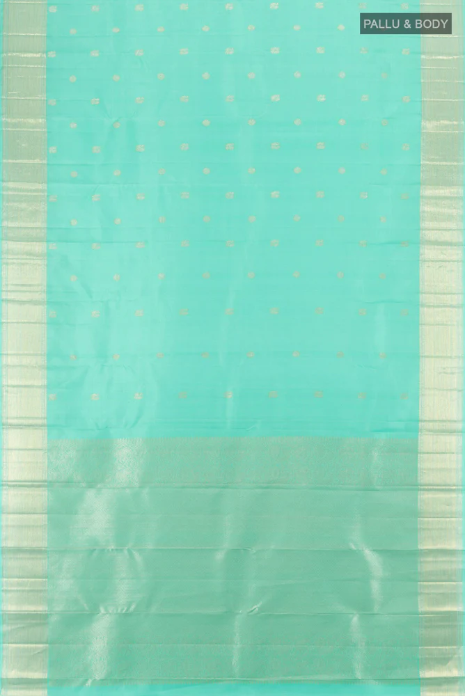 Sky Blue Kanjivaram Silk Saree - Image 5