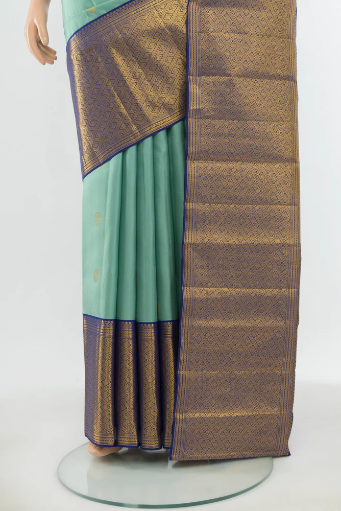 Light Blue Kanjivaram Silk Saree - Image 3