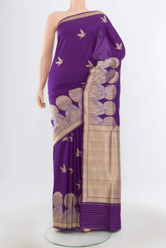 Violet Banarasi Silk Saree