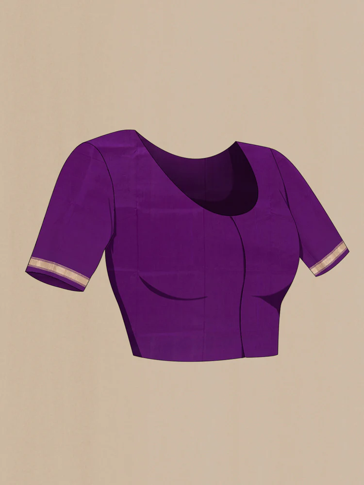Violet Banarasi Silk Saree - Image 4