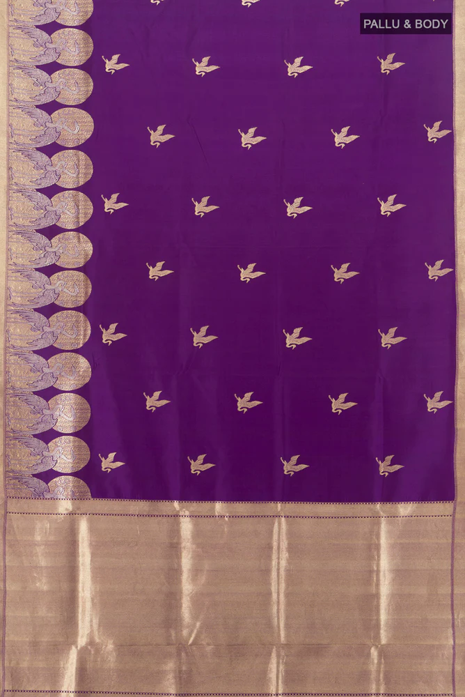 Violet Banarasi Silk Saree - Image 5