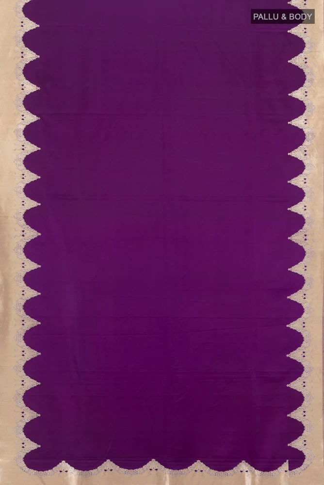 Violet Banarasi Silk Saree - Image 5