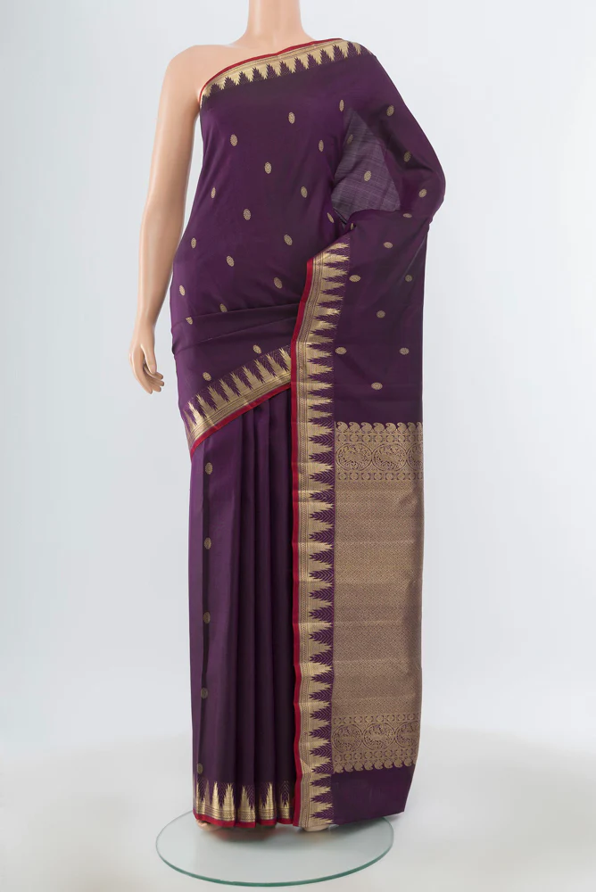 Violet Kanjivaram Silk Saree