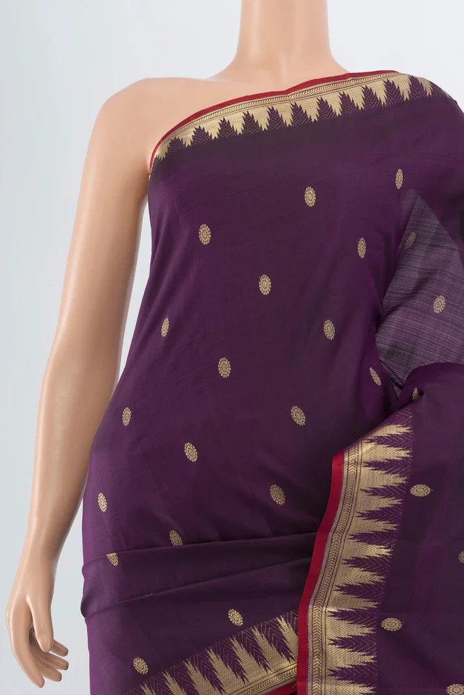 Violet Kanjivaram Silk Saree - Image 2