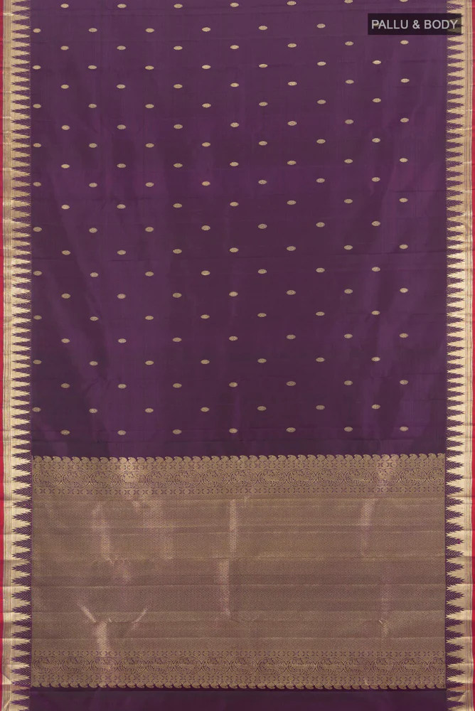 Violet Kanjivaram Silk Saree - Image 5