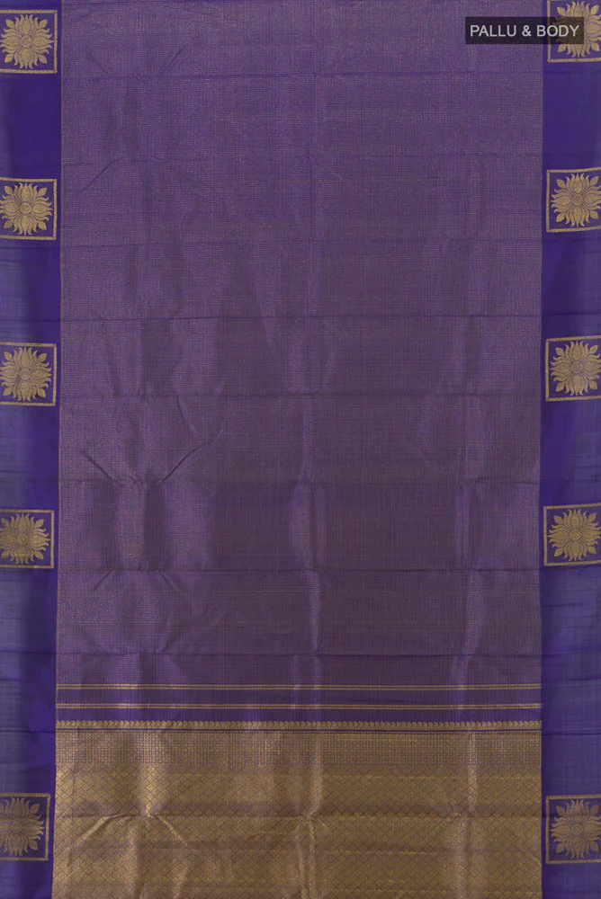 Dark Blue Kanjivaram Silk Saree - Image 5