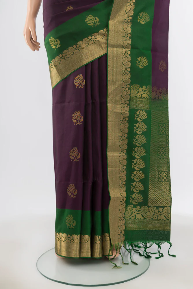 Purple Soft Silk Saree - Image 3