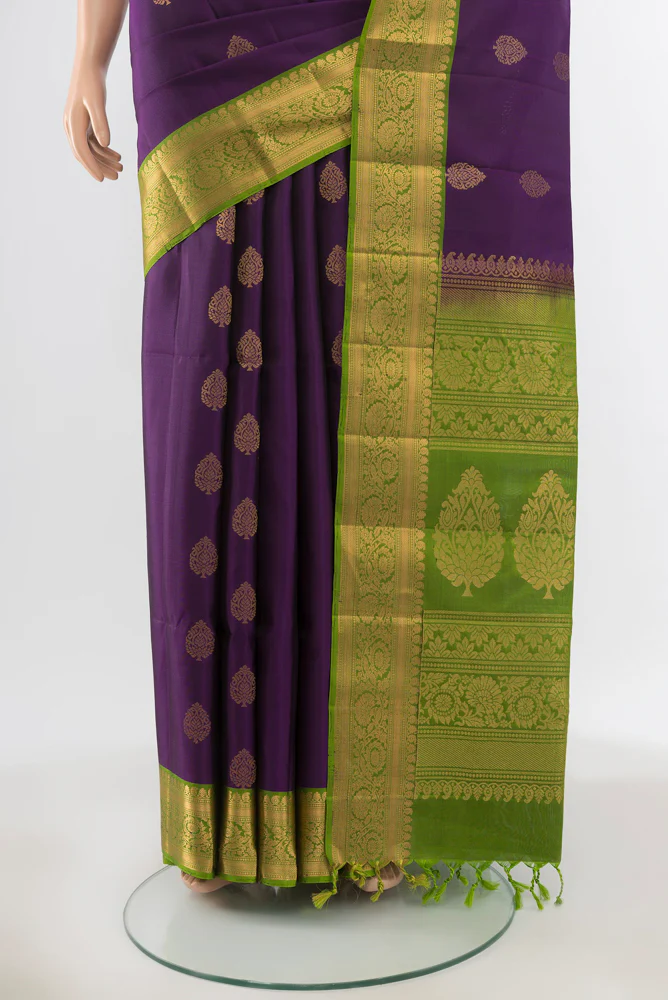 Violet Soft Silk Saree - Image 3