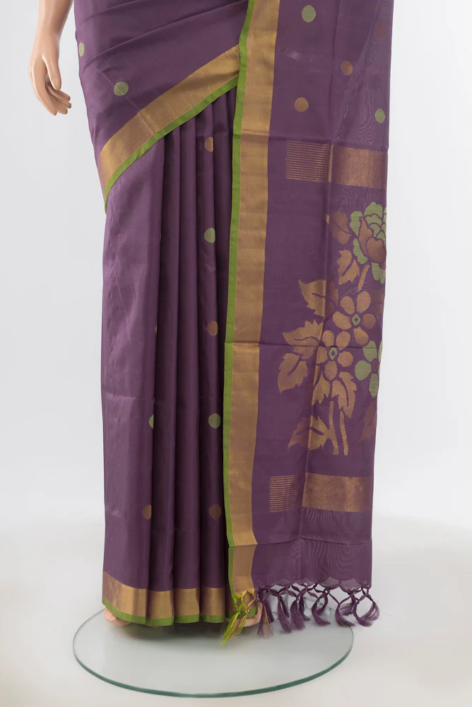 Lavender Uppada Silk Saree - Image 3