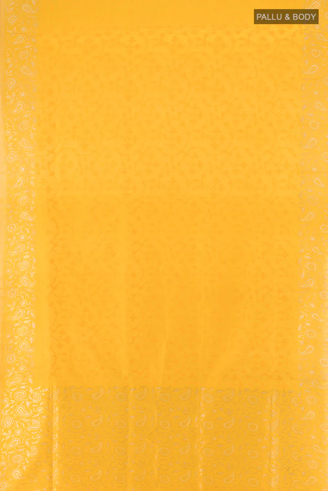 Yellow Banarasi Silk Saree - Image 5