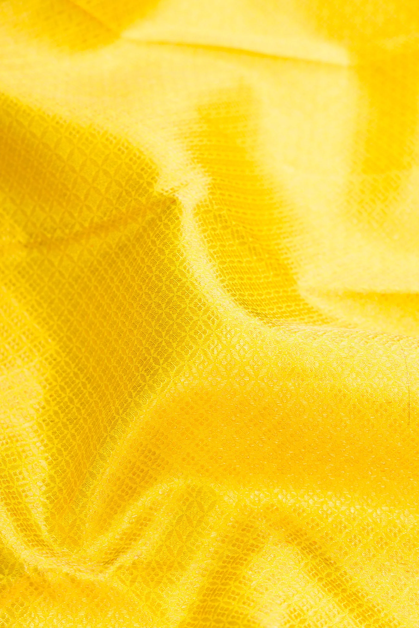 Pure Silk Pure Zari Yellow Kanjivaram Saree - Image 2