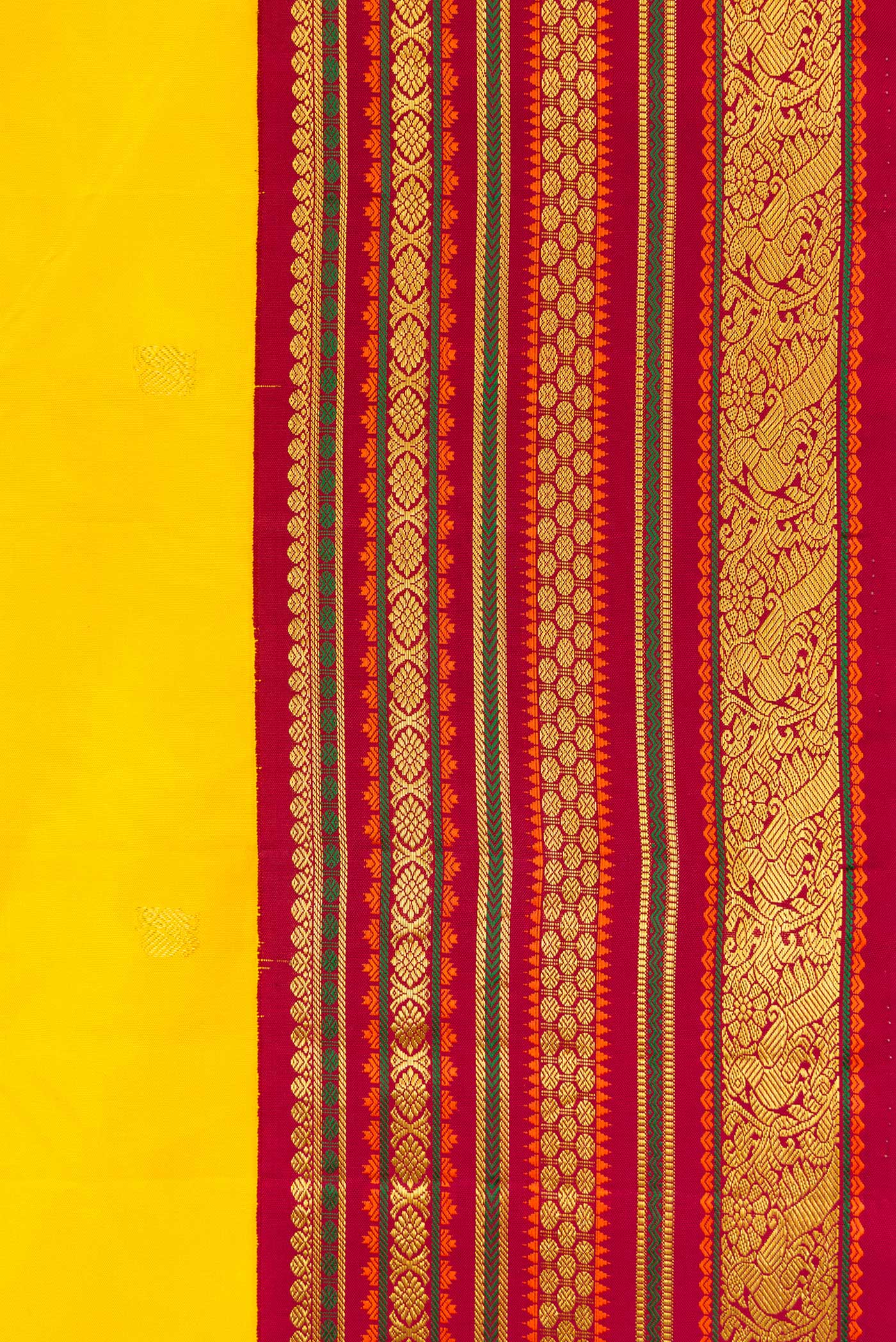 Yellow Kanjivaram Silk Saree - Image 3