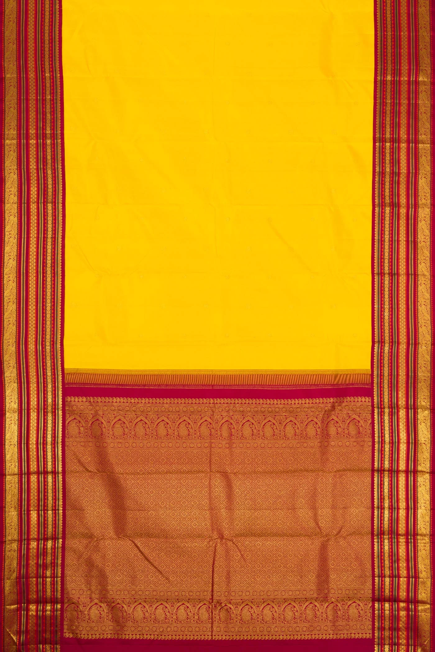 Yellow Kanjivaram Silk Saree - Image 6