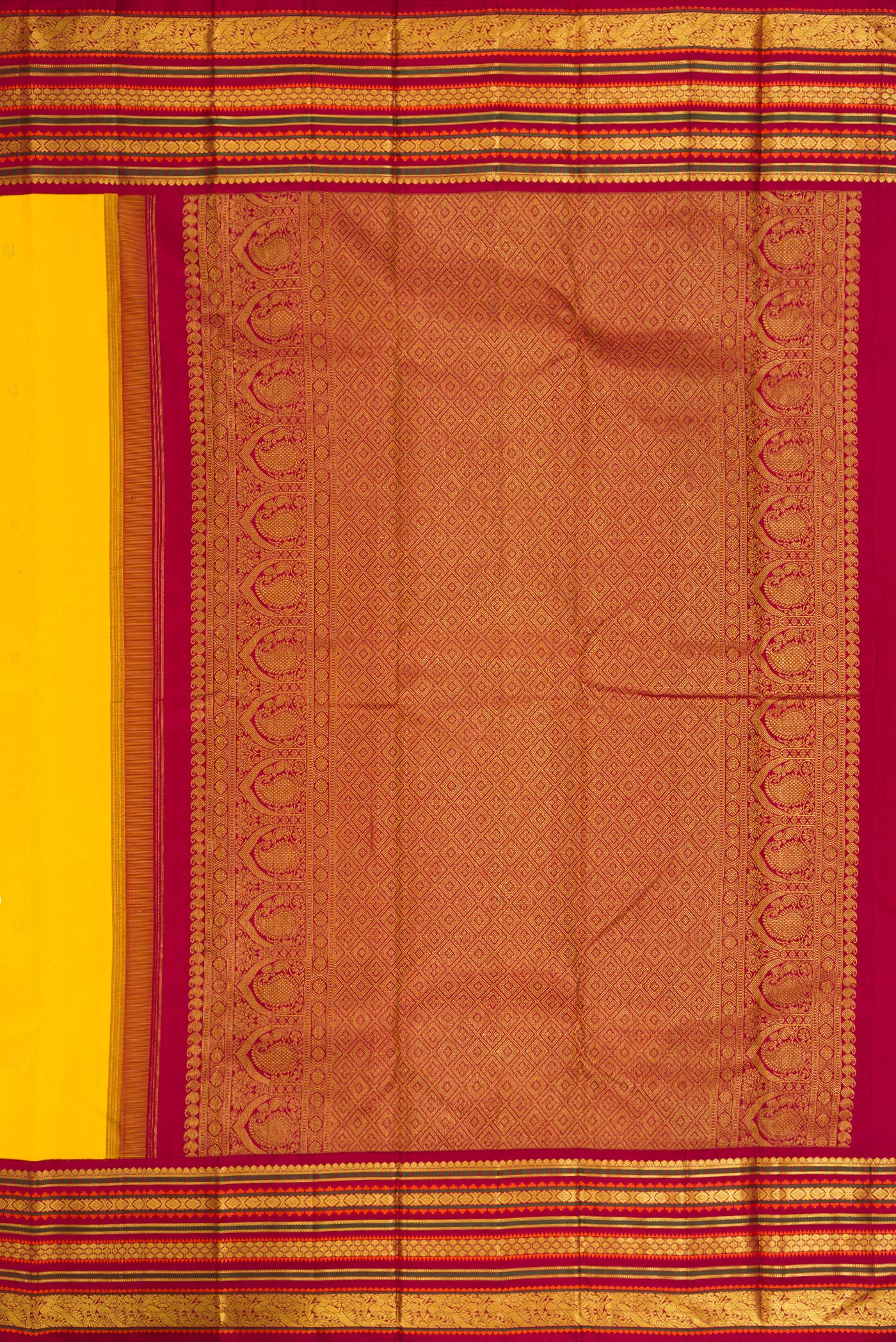 Yellow Kanjivaram Silk Saree - Image 7