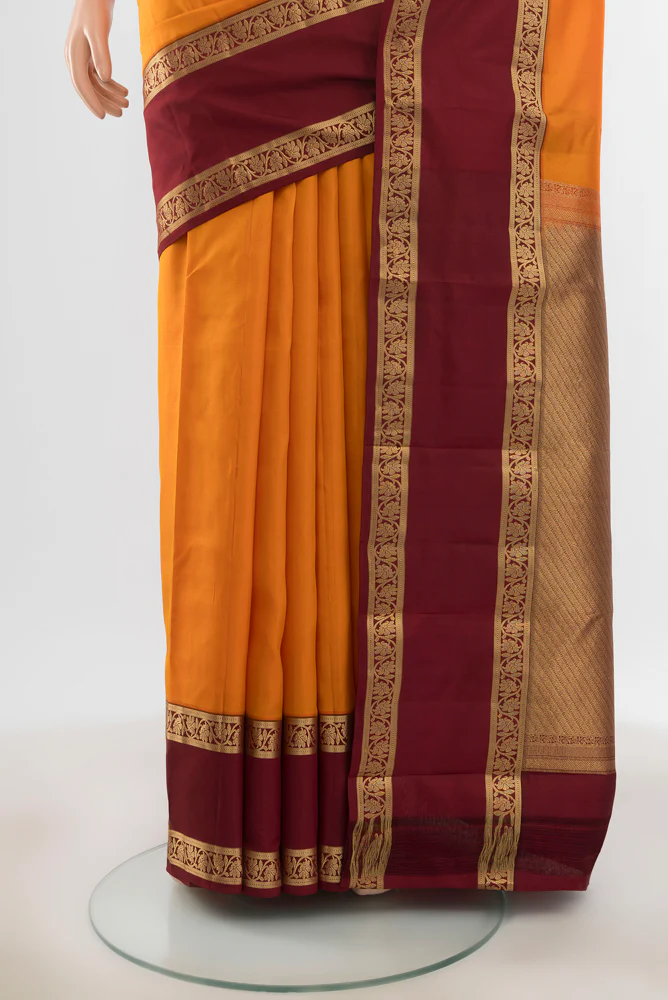 Yellow Kanchipuram Silk Saree - Image 3