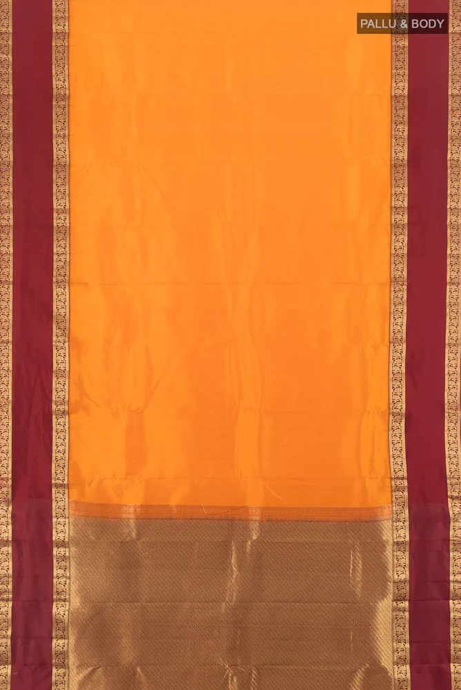 Yellow Kanchipuram Silk Saree - Image 5