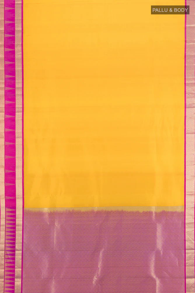 Yellow Kanjivaram Silk Saree - Image 5
