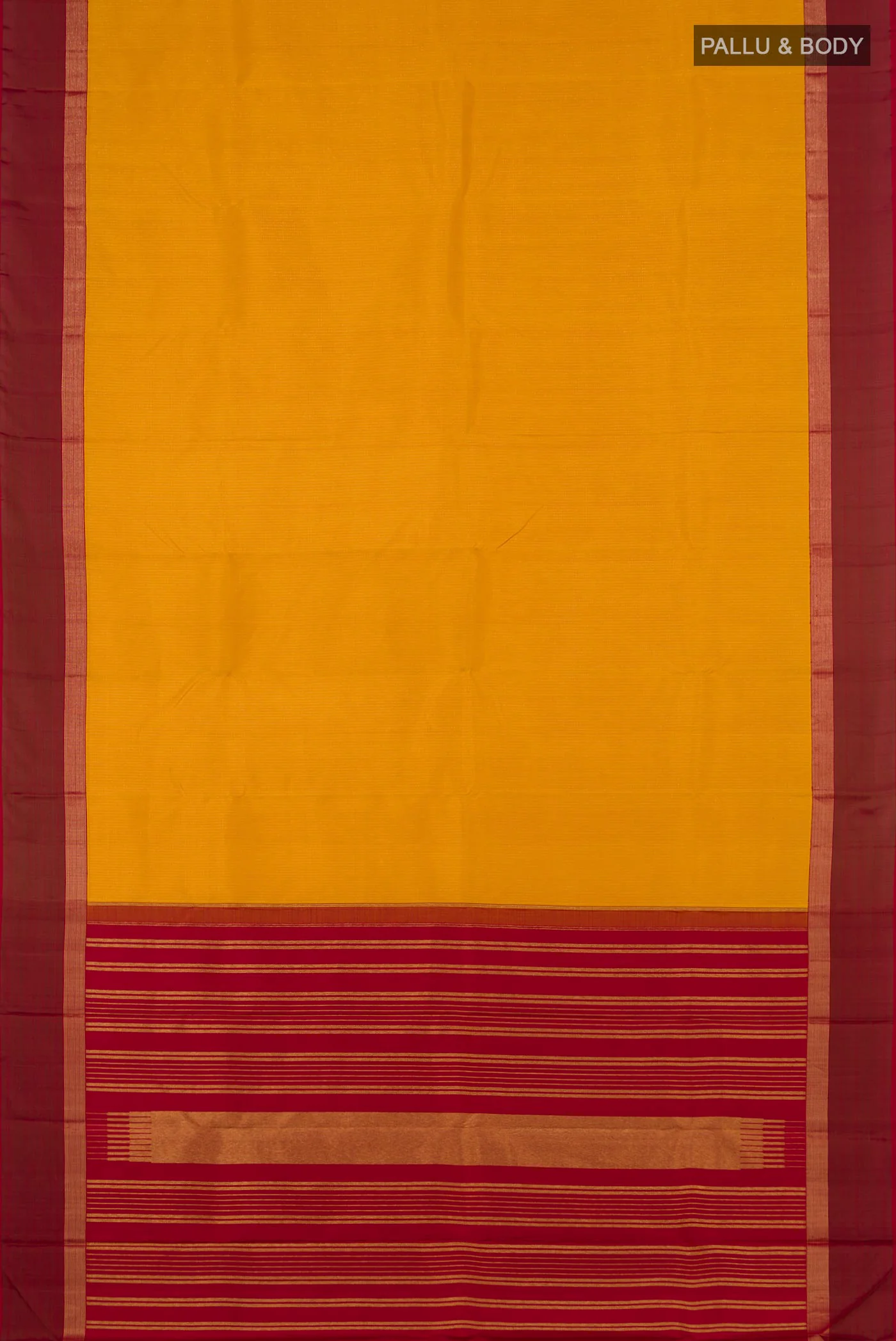 Pure Silk Pure Zari Yellow Kanjivaram Saree - Image 5