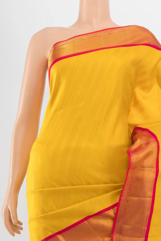 Yellow Kanjivaram Silk Saree - Image 2