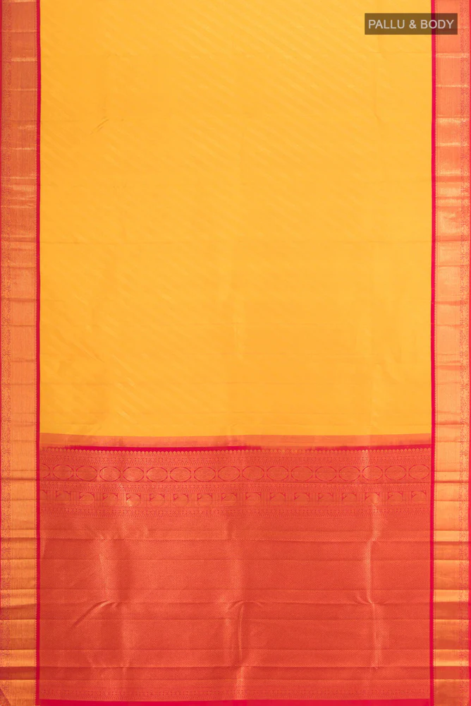Yellow Kanjivaram Silk Saree - Image 5
