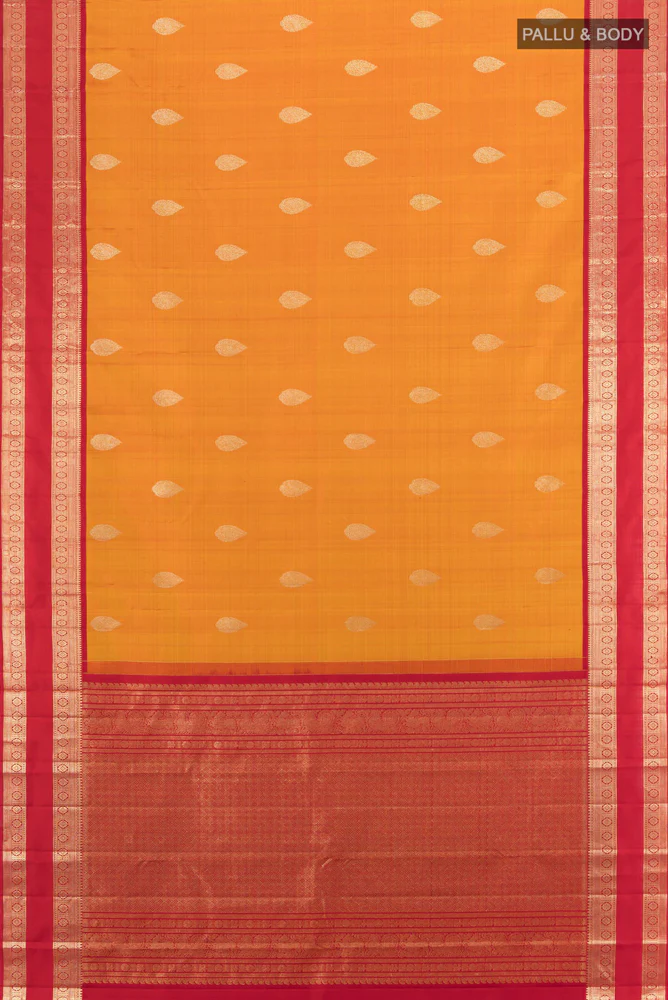 Mustard Kanjivaram Silk Saree - Image 5