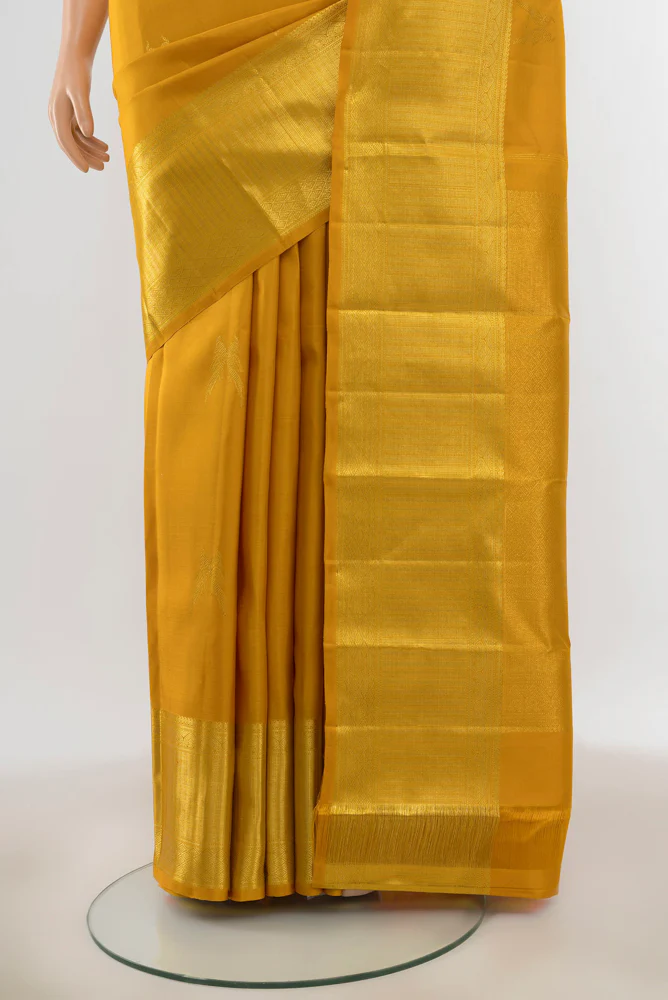 Yellow Kanjivaram Silk Saree - Image 3
