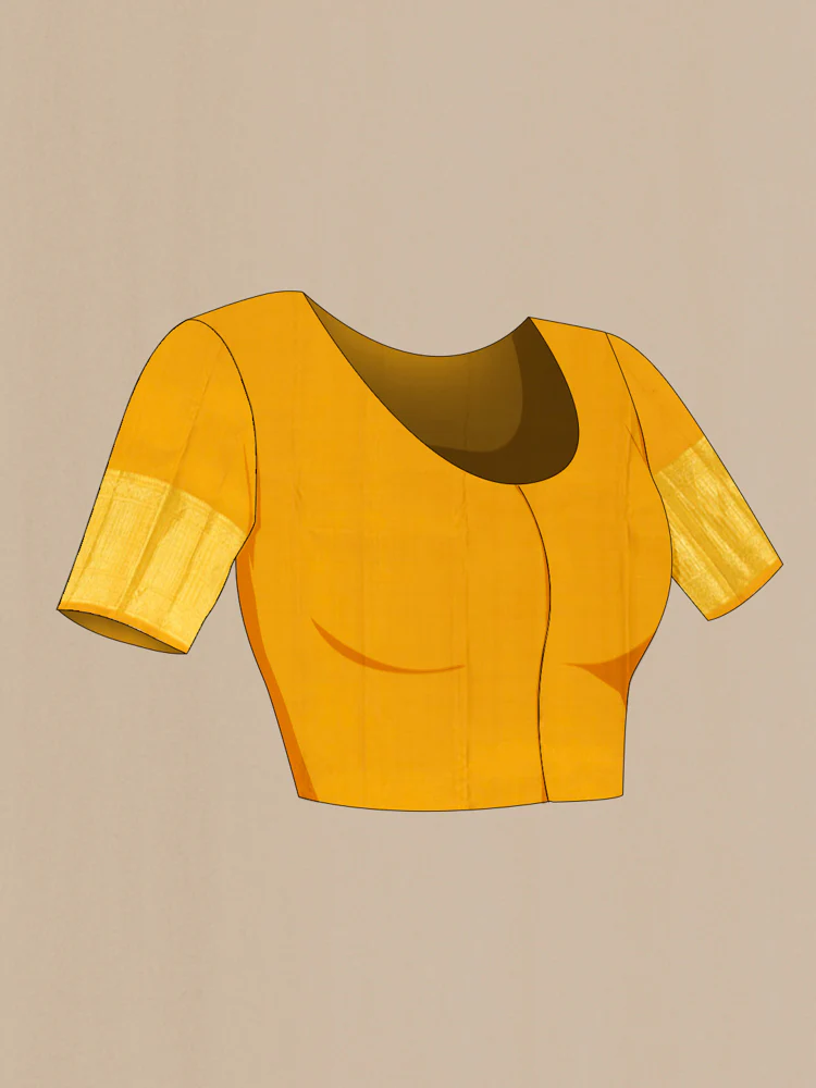 Yellow Kanjivaram Silk Saree - Image 4