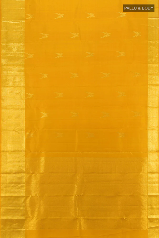 Yellow Kanjivaram Silk Saree - Image 5