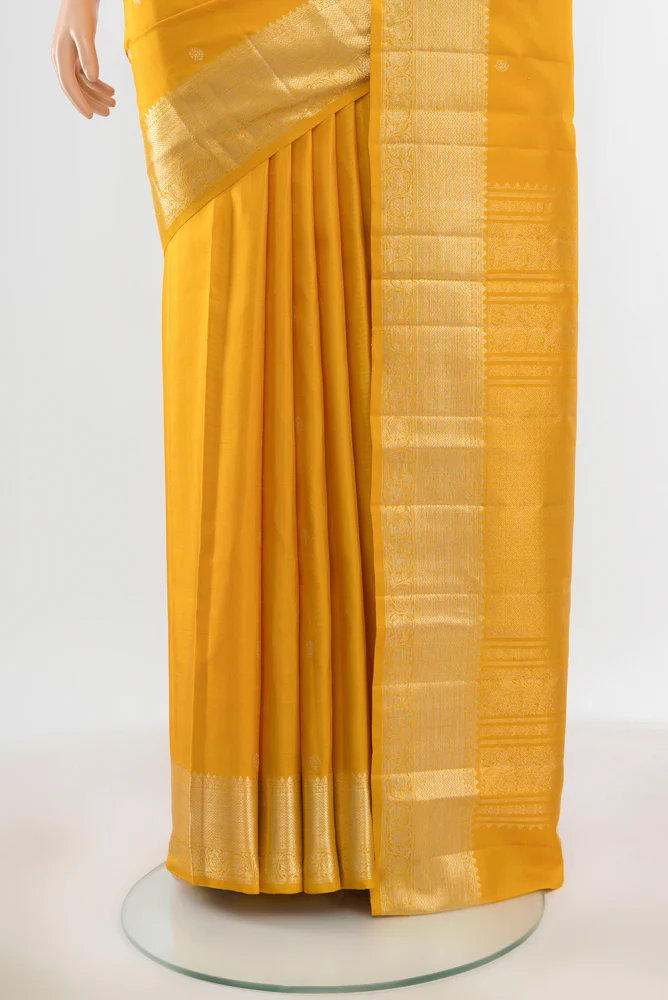 Yellow Kanjivaram Silk Saree - Image 3