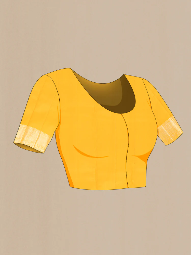 Yellow Kanjivaram Silk Saree - Image 4