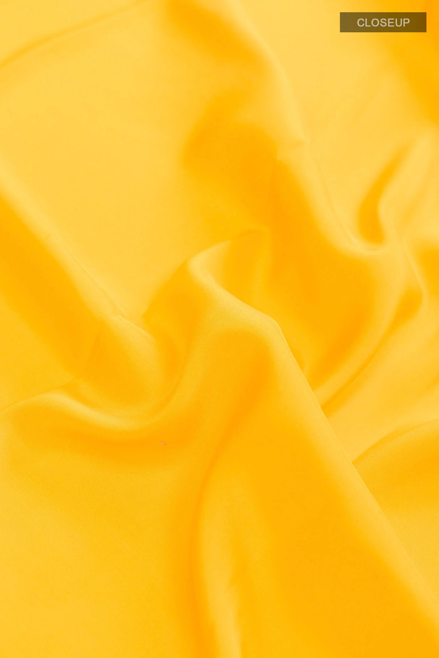 Pure Silk Pure Zari Yellow Mysore Crepe Saree - Image 2
