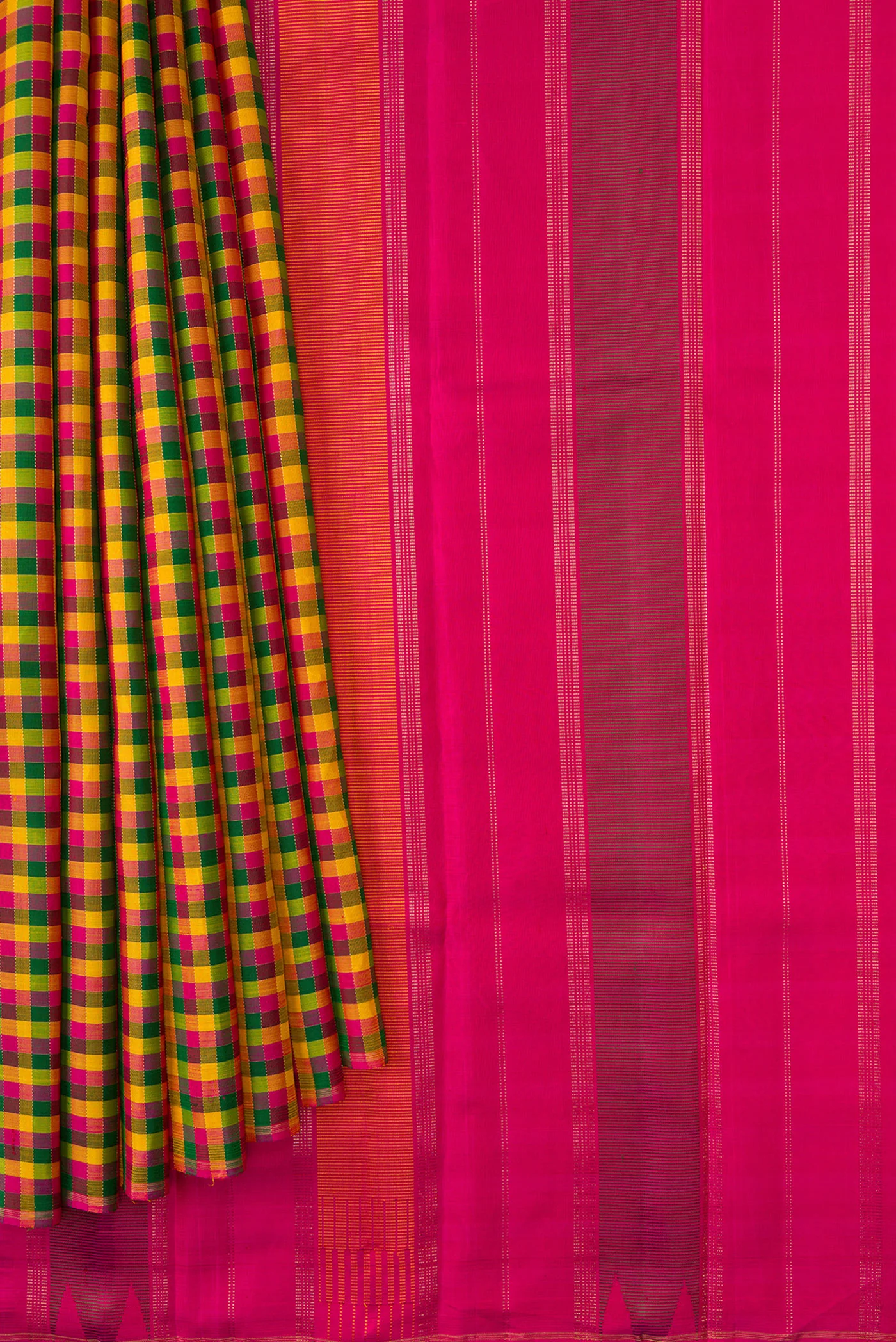 Pure Silk Pure Zari Multi Color Kanjivaram Saree - Image 3