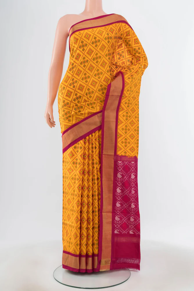 Yellow Pochampally Silk Saree