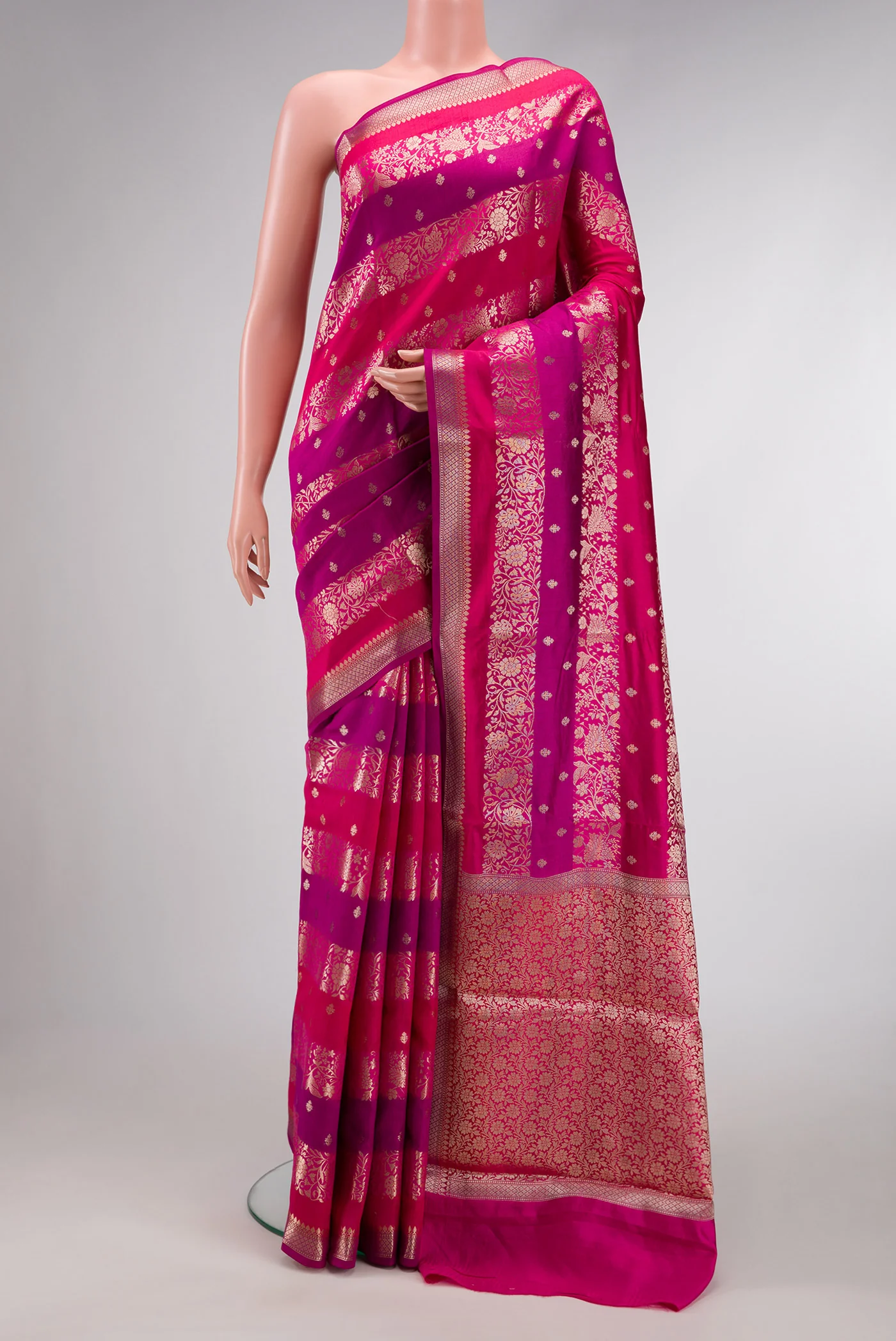 Multi Color Banarasi Raw Silk Saree