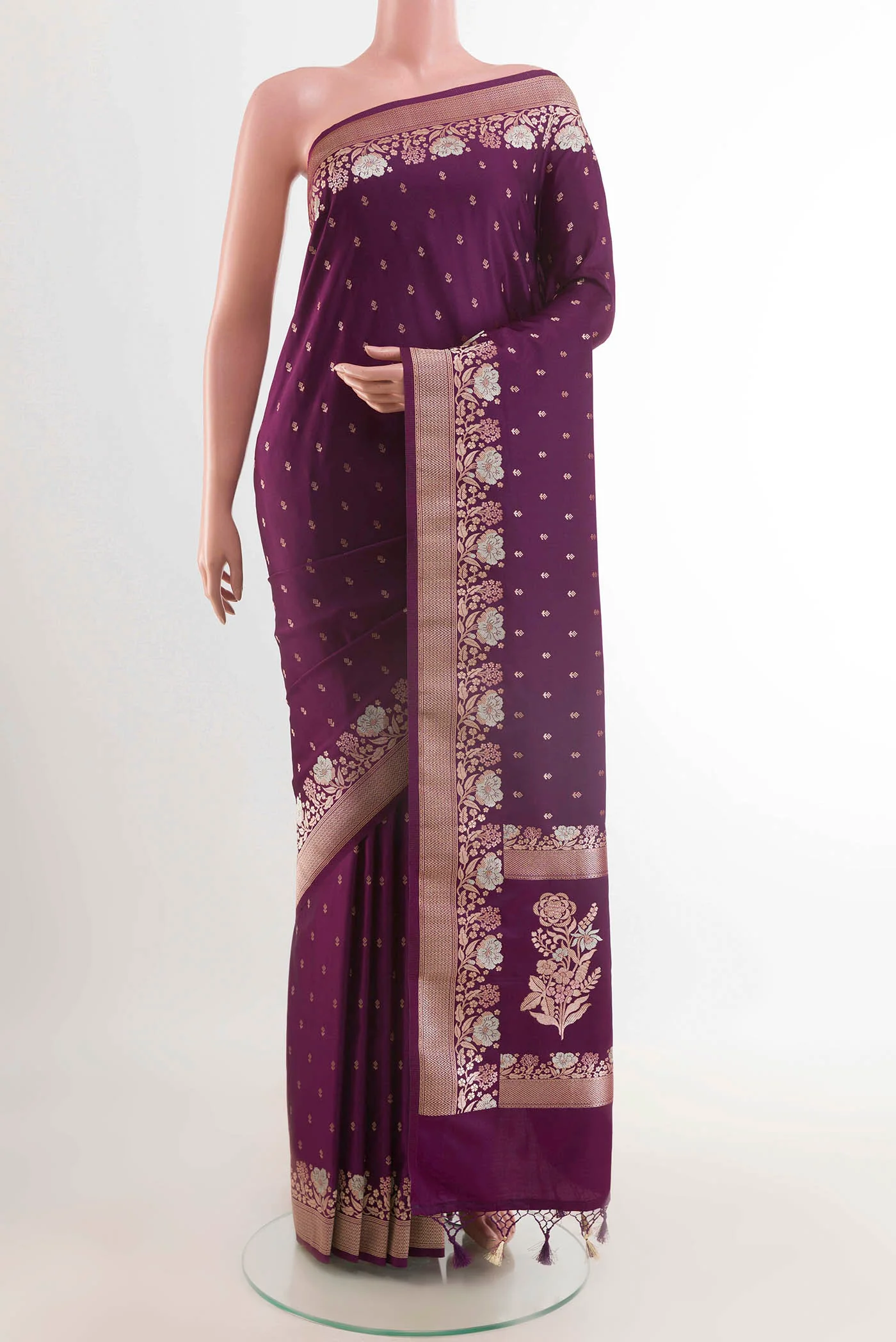 Purple Art Silk Saree