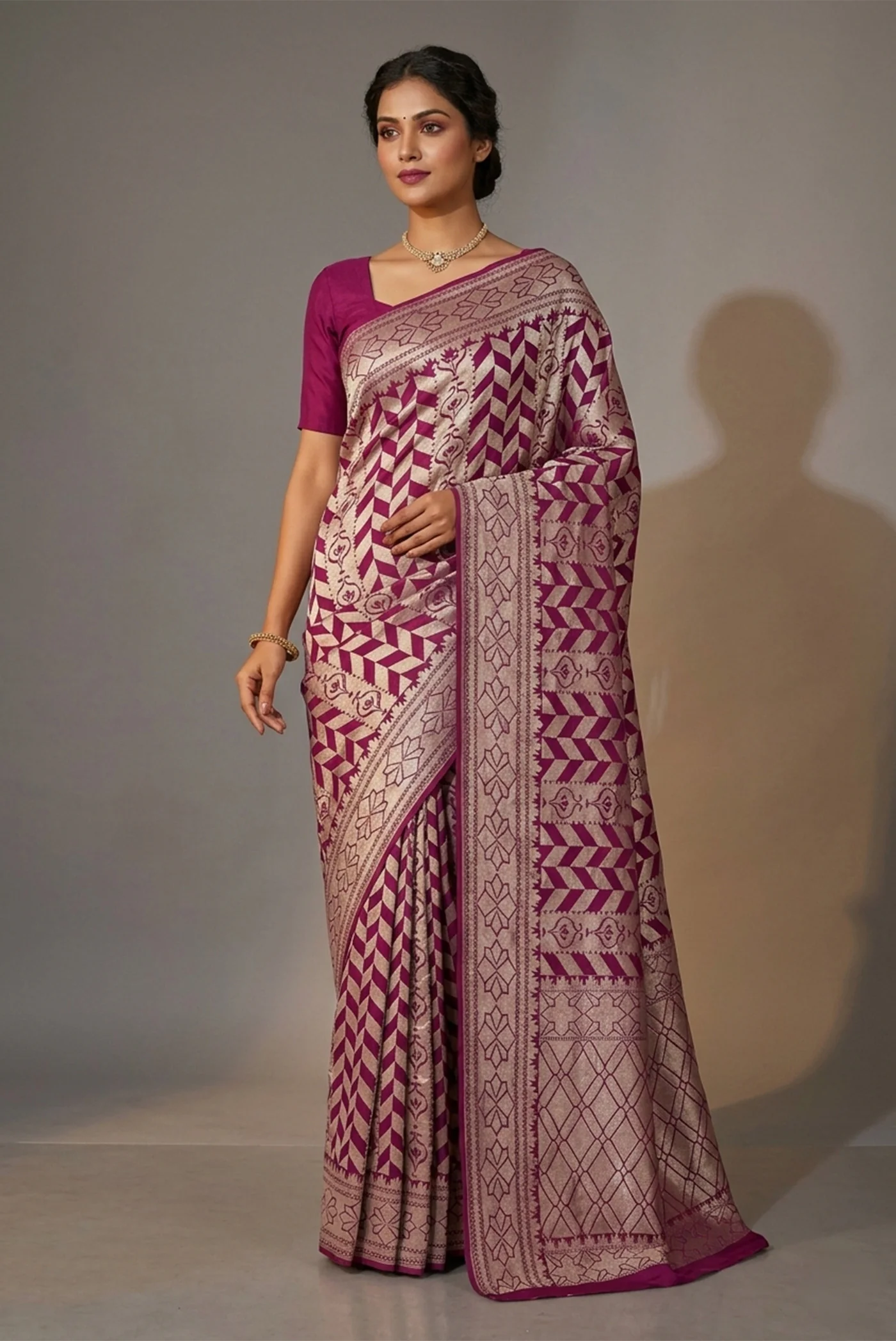 Purple Banarasi Georgette Saree