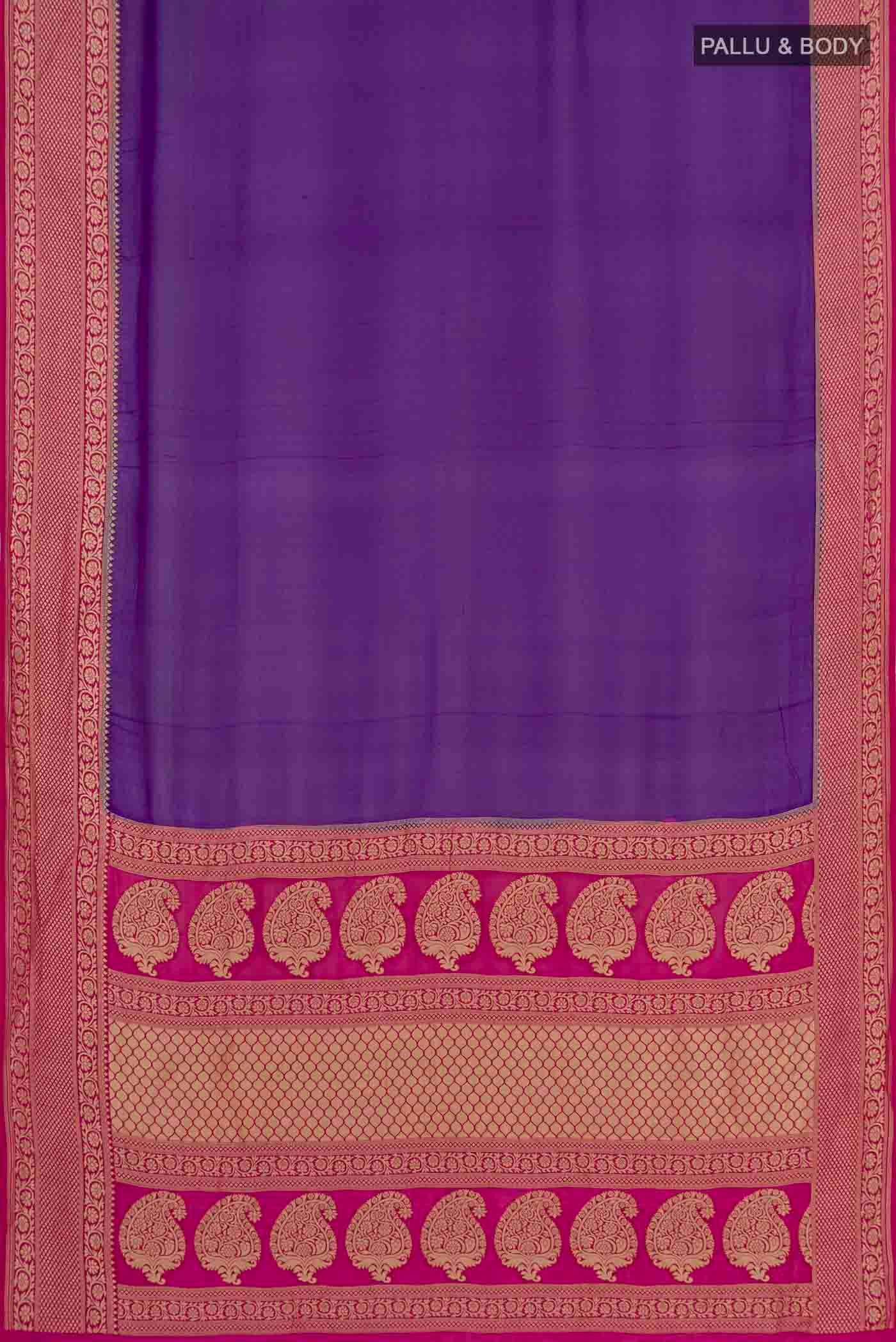 Violet Banarasi Georgette Saree - Image 5