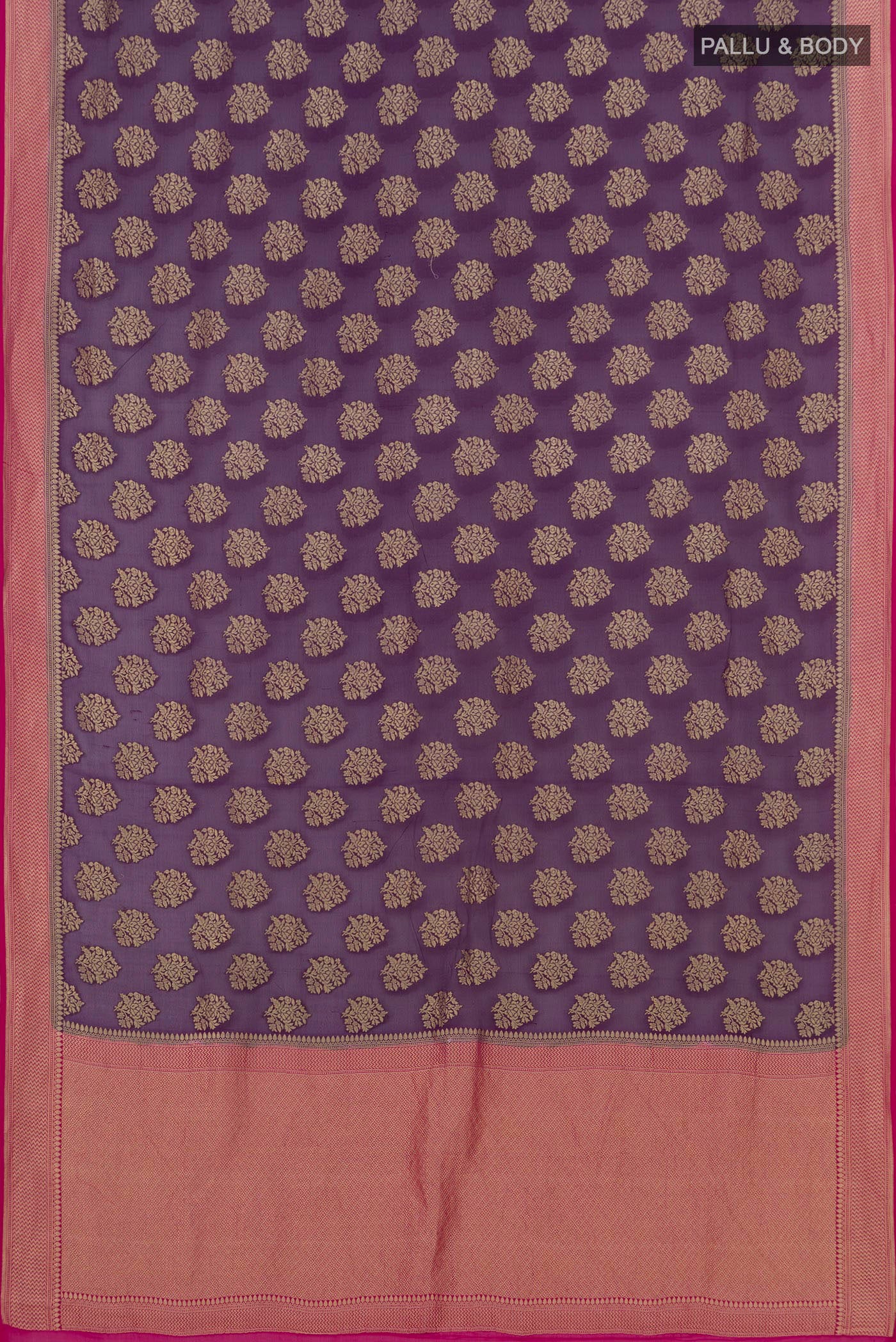 Violet Banarasi Georgette Saree - Image 5
