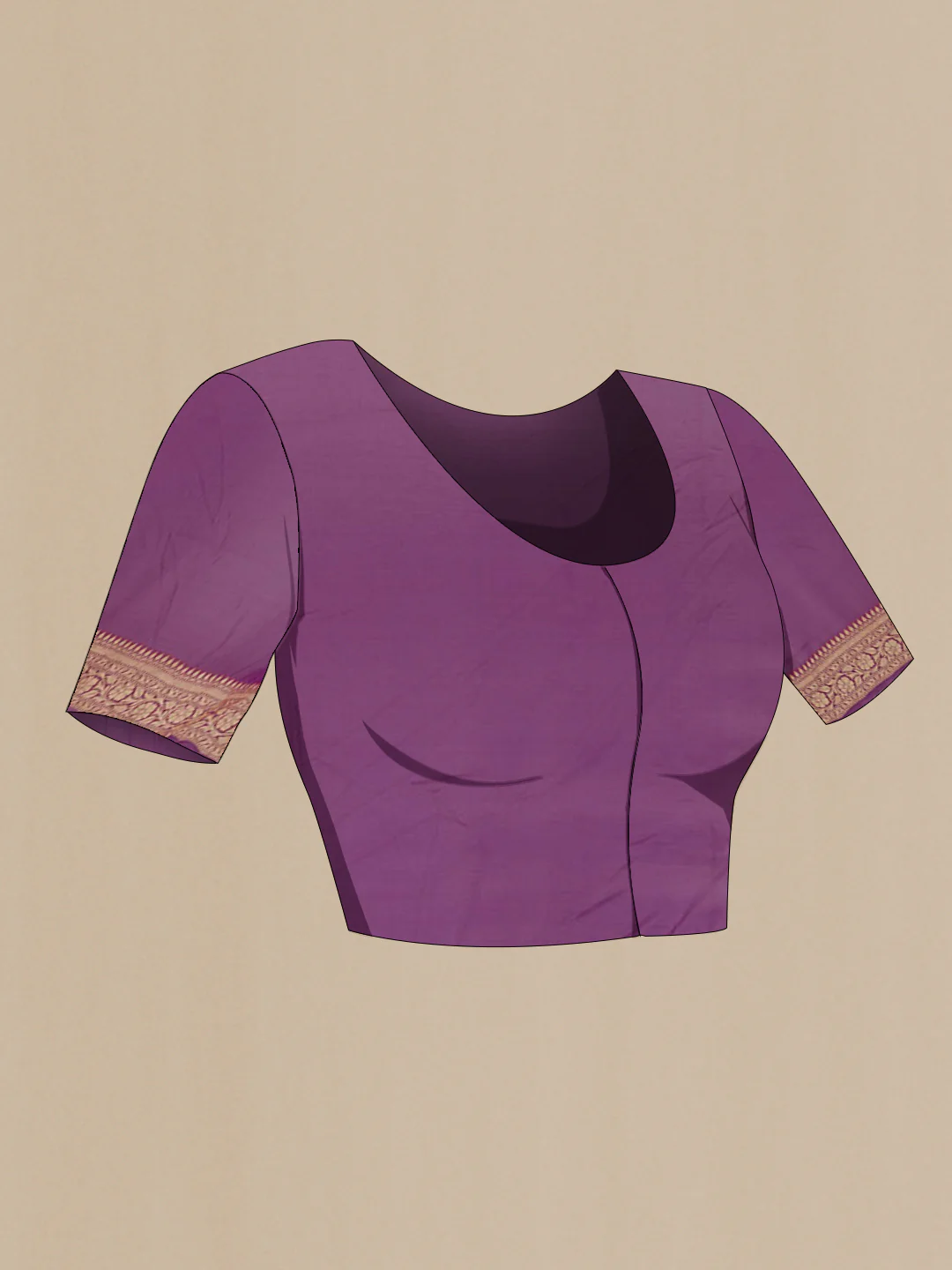 Purple Banarasi Georgette Saree - Image 2