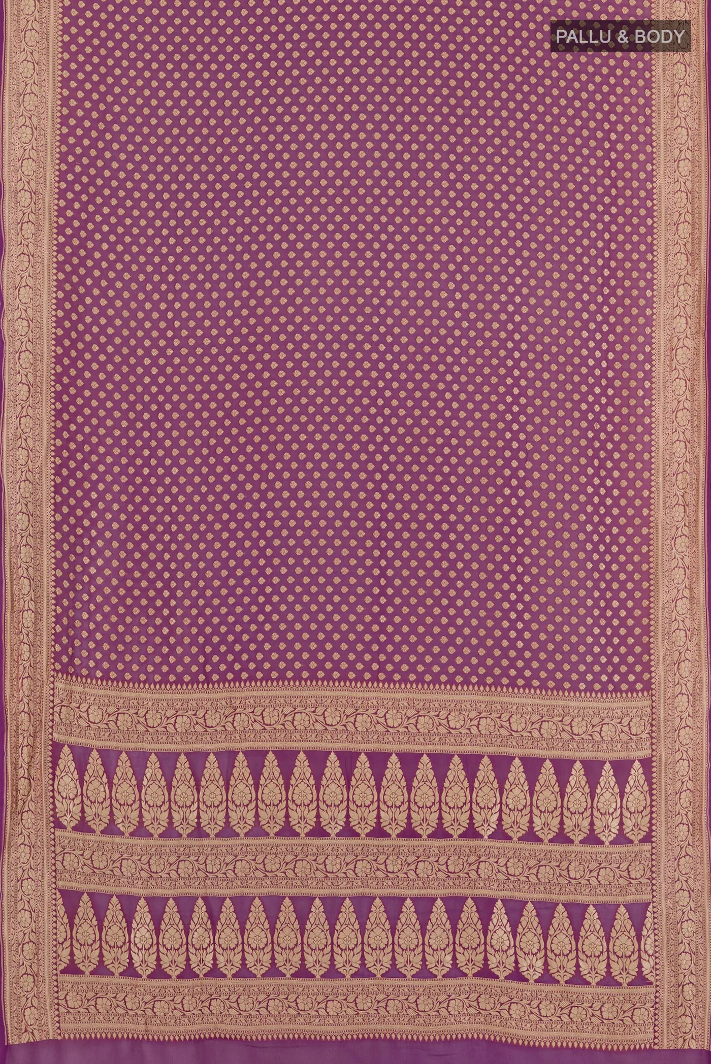Purple Banarasi Georgette Saree - Image 3