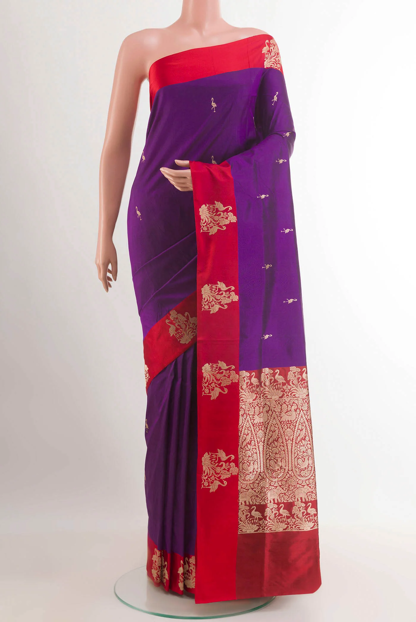Violet Banarasi Katan Silk Saree