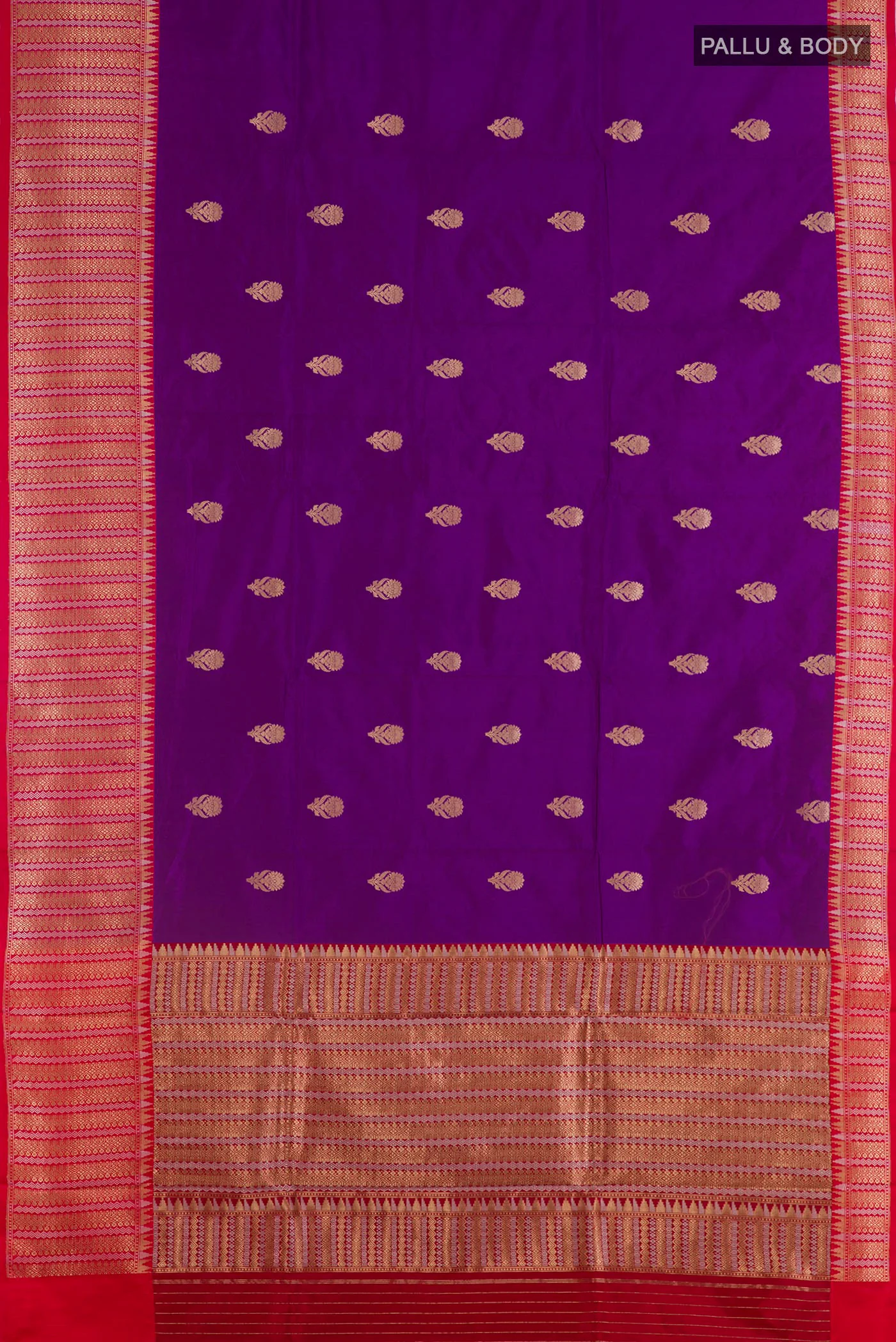 Purple Banarasi Katan Silk Saree - Image 3